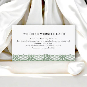 Classic Lace Border Wedding Website Enclosure Card