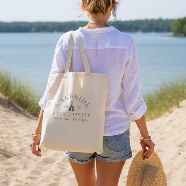 Classic Lake Bachelorette Girls Weekend  Tote Bag (Classic Coastal Lake Bachelorette Tote Bag)