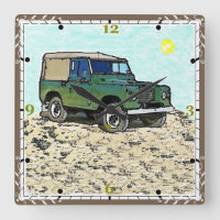 Classic Land Rover Square Clock