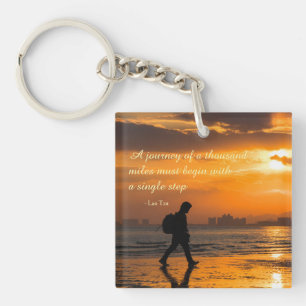 Classic Lao Tzu Journey Quote Key Ring