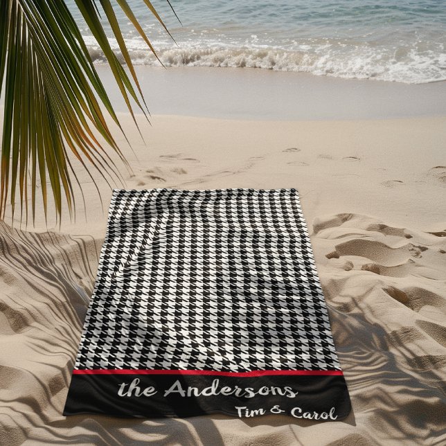 Classic Large Houndstooth Pattern Pool Beach Towel (Creator Uploaded)