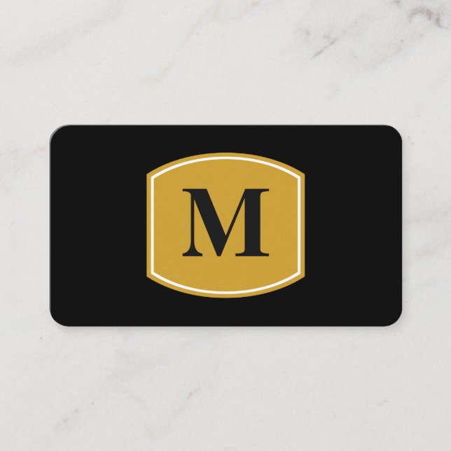 Classic Large Monogram / Black Business Card (Front)