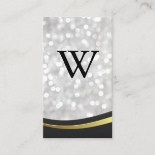Classic Large Monogram   Bokeh   Wave Design Business Card