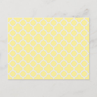 Classic Lattice quatrefoil in Canary yellow Postcard
