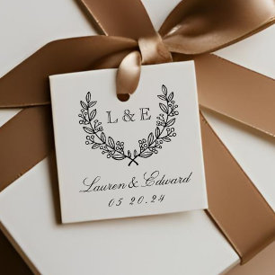 Classic Laurel Wedding Initial Monogram Favour Tags