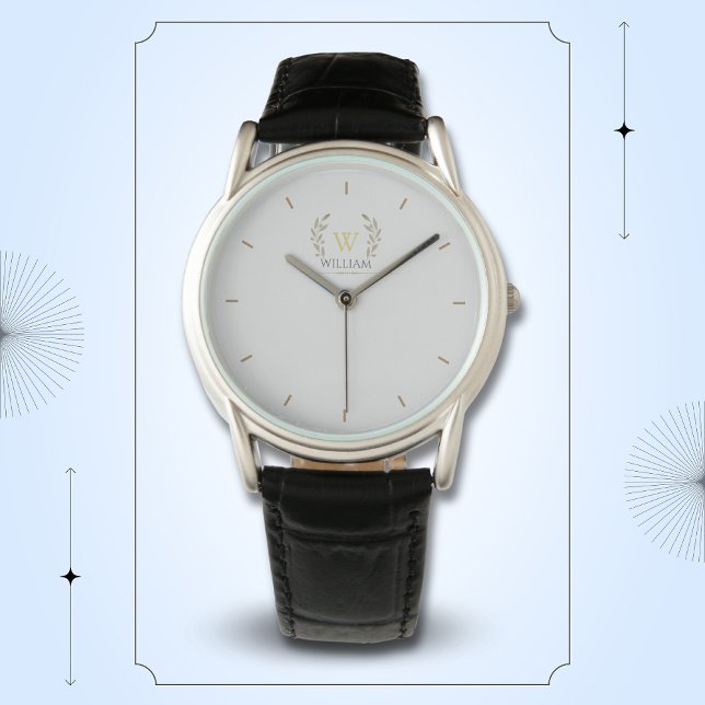 Classic Laurel Wreath Grey Gold Monogram Watch (Creator Uploaded)