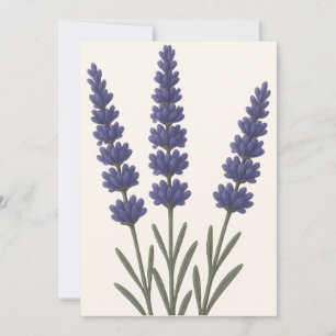 Classic Lavender Botanical Art Design Holiday Card