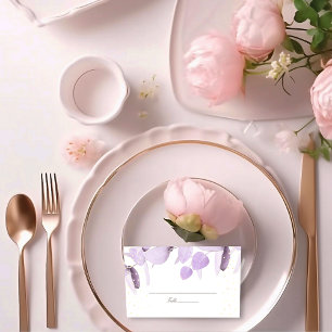Classic Lavender Eucalyptus Glitter Wedding Place  Card