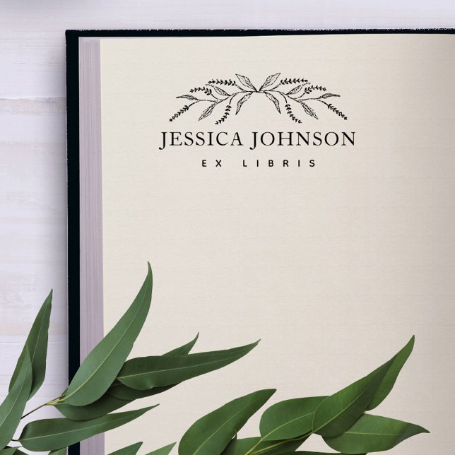 Classic Lavender Flowers Custom Library Book  Rubber Stamp (Creator Uploaded)