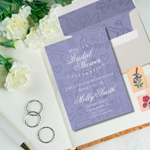 Classic Lavender Hand Drawn Wedding Envelope