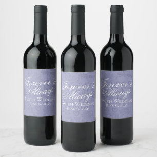 Classic Lavender Hand Drawn Wedding Sketch Art Wine Label