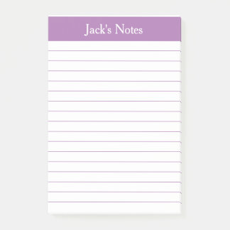 Classic Lavender Lined Personalised Post-it Notes