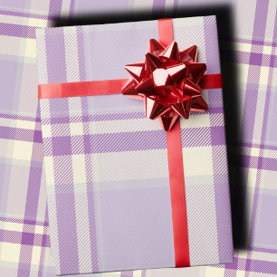Classic Lavender Plaid Elegant Holiday Christmas Wrapping Paper
