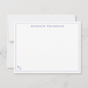 Classic Lavender Purple Monogram Note Card