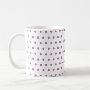 Classic Lavender Purple Polka Dots on White Coffee Mug