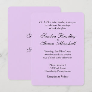 Classic Lavender Wedding Invitations