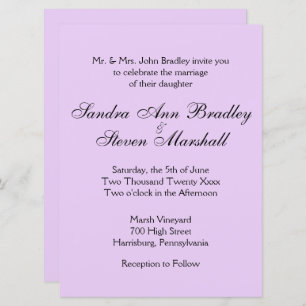 Classic Lavender Wedding Invitations