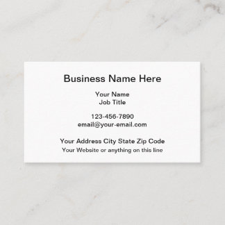 Classic Layout Generic Business Cards