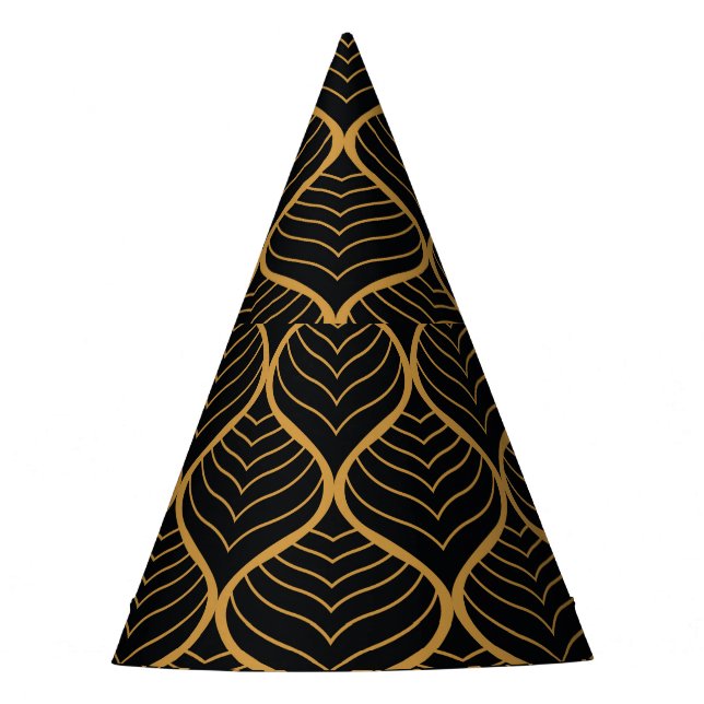 Classic Leaves Art Deco Pattern Party Hat (Front)