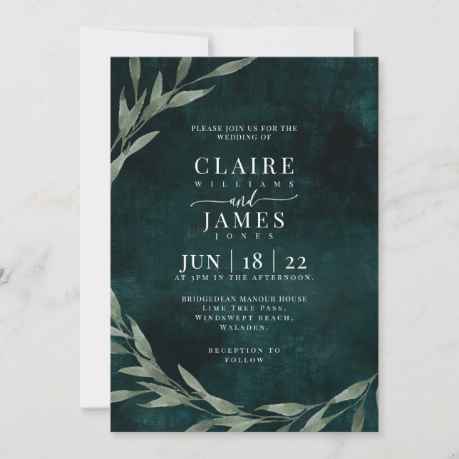 Classic Leaves dreamy drama, Invitation (Front)