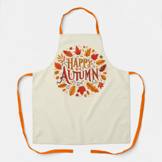 classic leaves & Happy Autumn  Apron