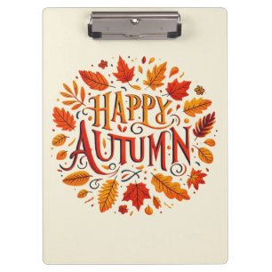 classic leaves & Happy Autumn  Clipboard