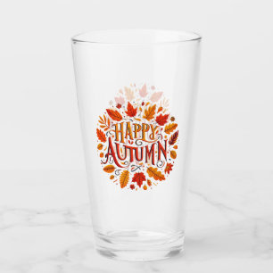 classic leaves & Happy Autumn Glass