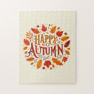 classic leaves & Happy Autumn Jigsaw Puzzle