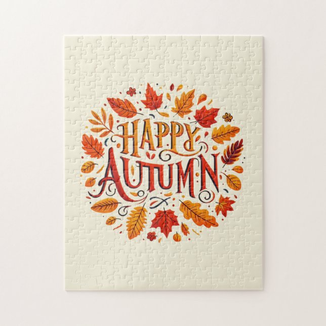 classic leaves & Happy Autumn  Jigsaw Puzzle (Vertical)