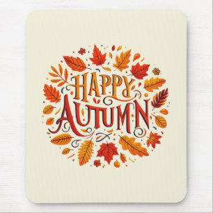 classic leaves & Happy Autumn Mouse Pad