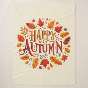 classic leaves & Happy Autumn Sherpa Blanket