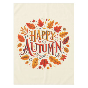 classic leaves & Happy Autumn Tablecloth