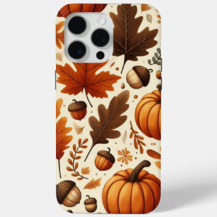 classic leaves/pumpkins/acorns Autumn  iPhone 15 Pro Max Case