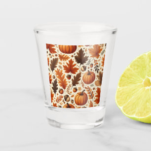 classic leaves/pumpkins/acorns Autumn  Shot Glass