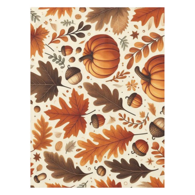 classic leaves/pumpkins/acorns Autumn  Tablecloth (Front)