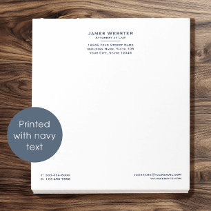 Classic Legal Notepad Attorney at Law Navy Design
