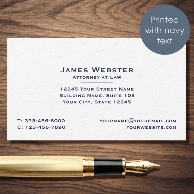 Classic Legal & Professional Blue Business Card (Creator Uploaded)