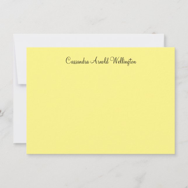 Classic Lemon Personalised Flat Note Card (Front)