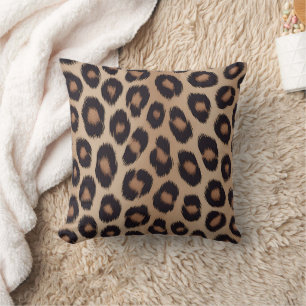 Classic Leopard Animal Print Brown Cheetah Cushion