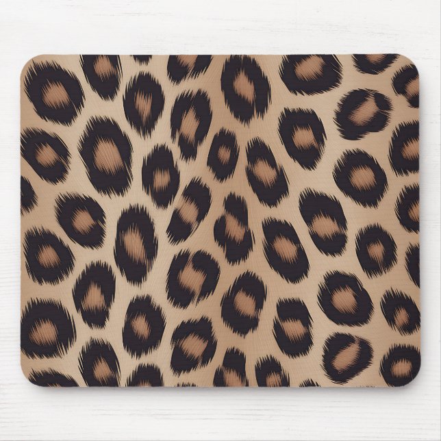 Classic Leopard Animal Print Brown Cheetah Mouse Pad (Front)