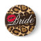 Classic Leopard Print Bride Button Pin