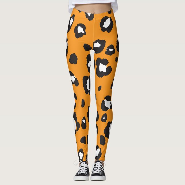 Classic Leopard Print Pattern Leggings (Front)