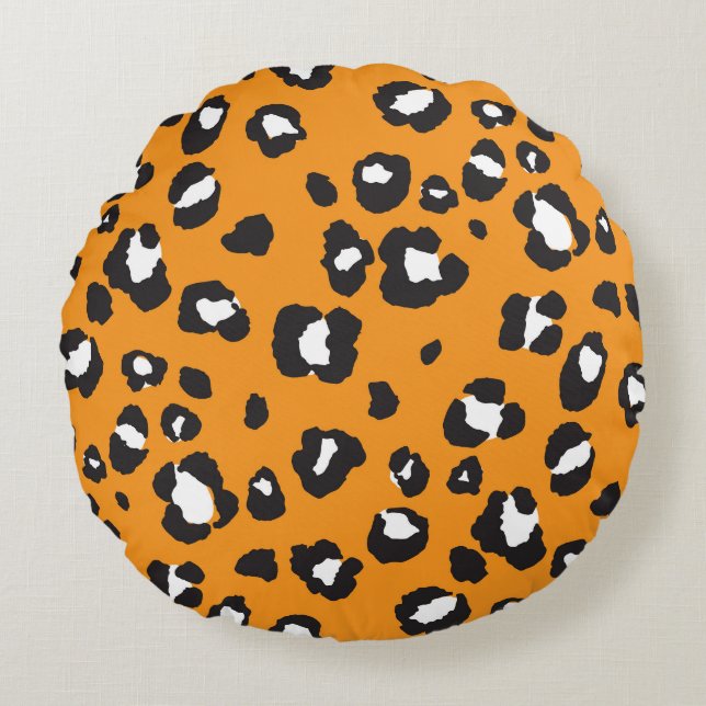 Classic Leopard Print Pattern Round Cushion (Front)