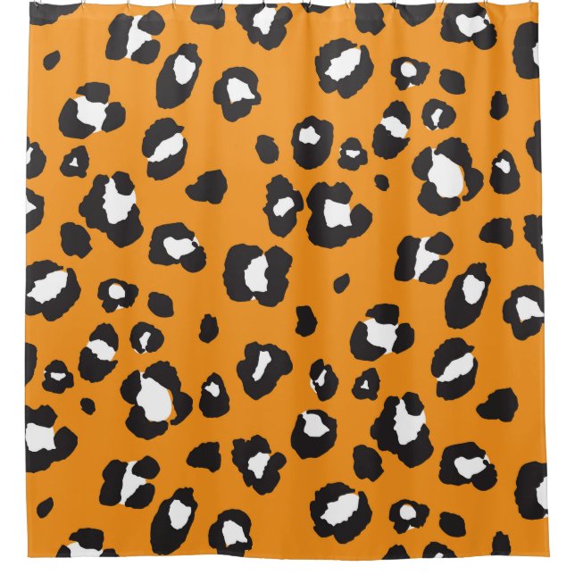 Classic Leopard Print Pattern Shower Curtain (Front)