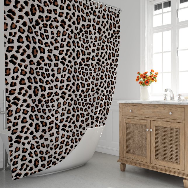 Classic Leopard Print Pattern Shower Curtain (Leopard Print Shower Curtain by Looly Elzayat
)