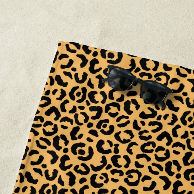 Classic Leopard Series Design 14  Beach Towel (In Situ)