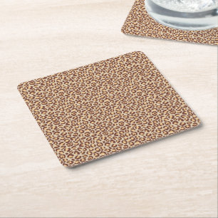 Classic Leopard Series Design 1 Square Paper Coaster