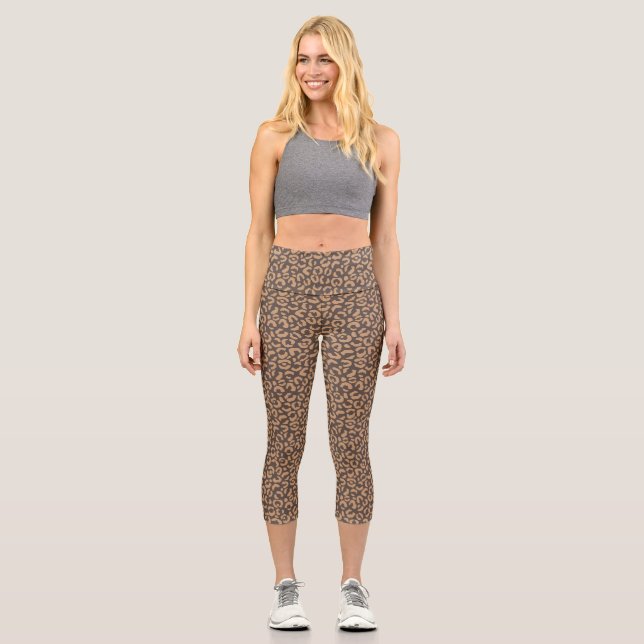 Classic Leopard Series Design 3  Capri Leggings (Front)