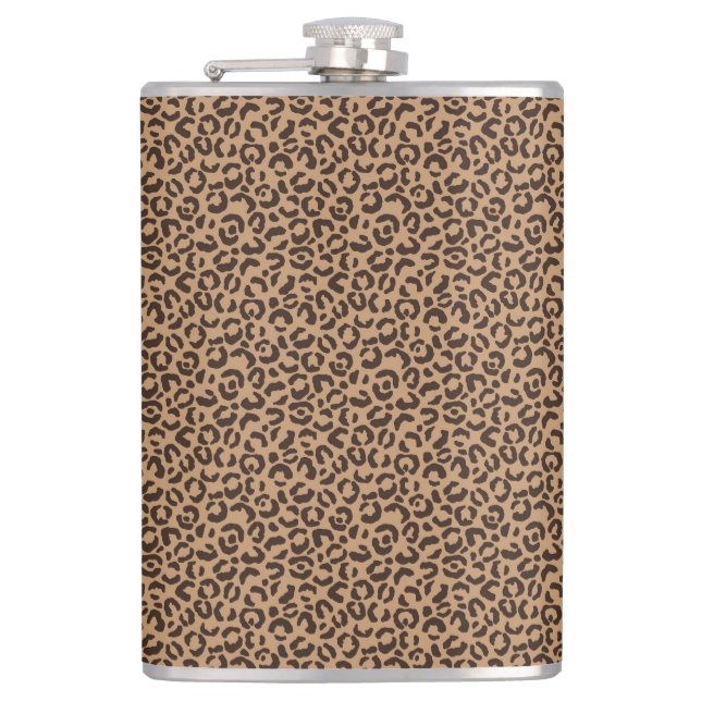 Classic Leopard Series Design 5  Hip Flask (Front)