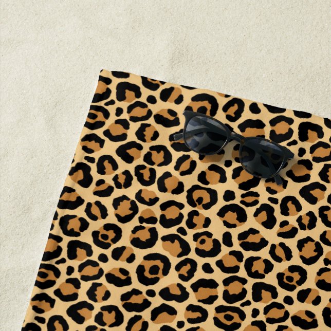 Classic Leopard Series Design 6  Beach Towel (In Situ)